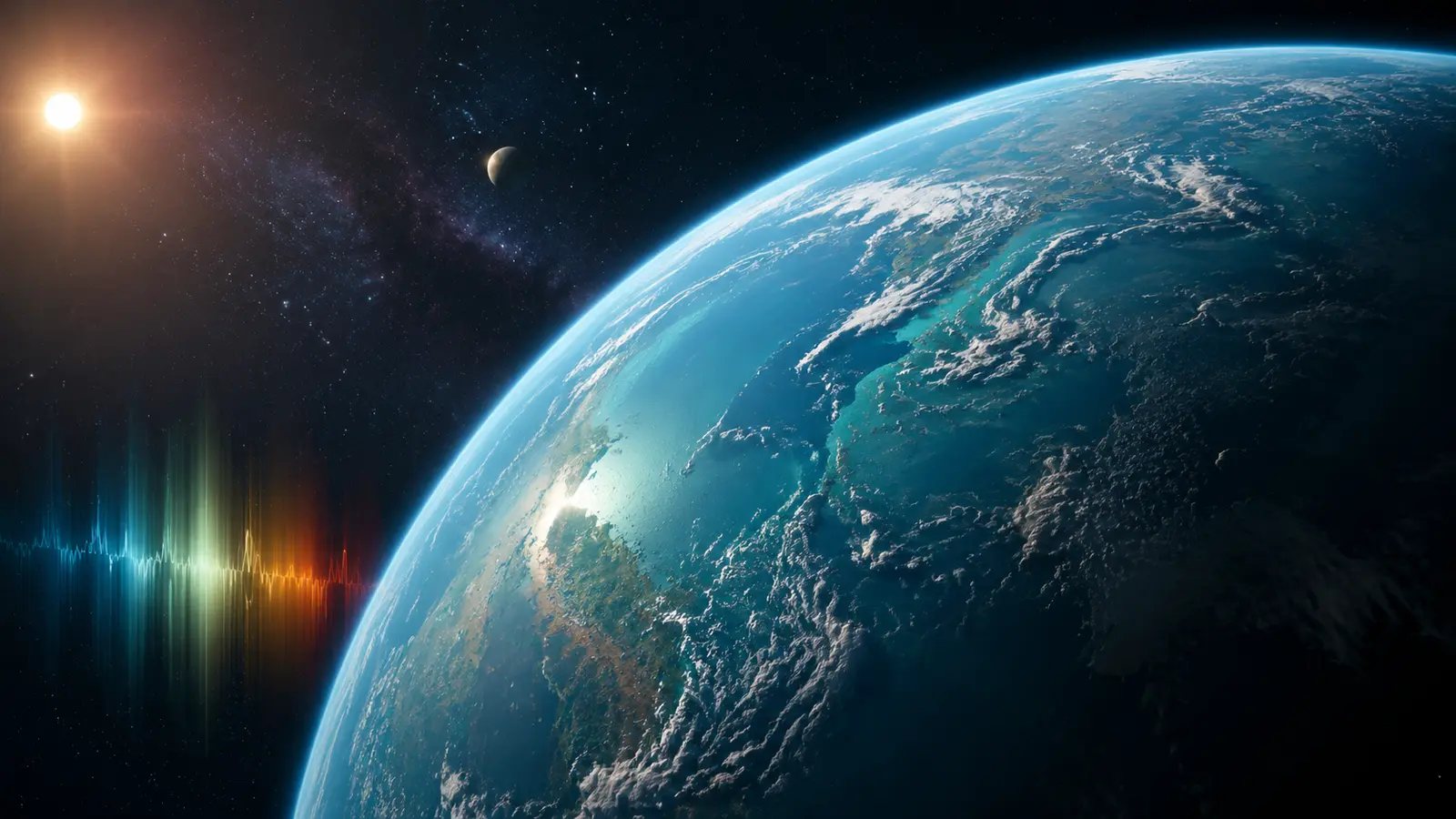 A potentially habitable ocean world viewed from space